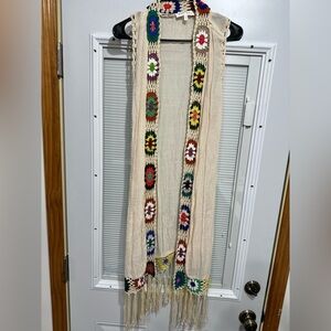 Bohemian Crochet Trim Vest